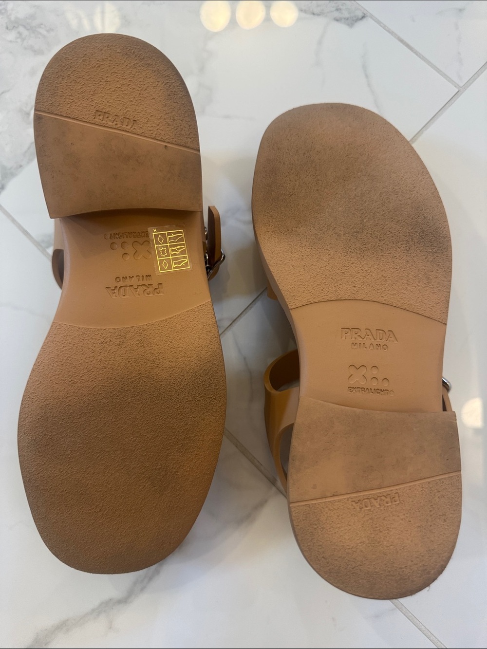 Prada Rubber Fisherman Sandals – Nude/Beige – Size 11 - Picture 2 of 4